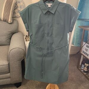 Hunter Green Zip-Up Dress by Athleta nwot
